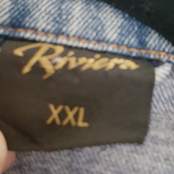 Vintage 90s Riviera Hotel Casino Las Vegas Denim Jacket Mens Size XXL Distressed - Picture 7 of 7